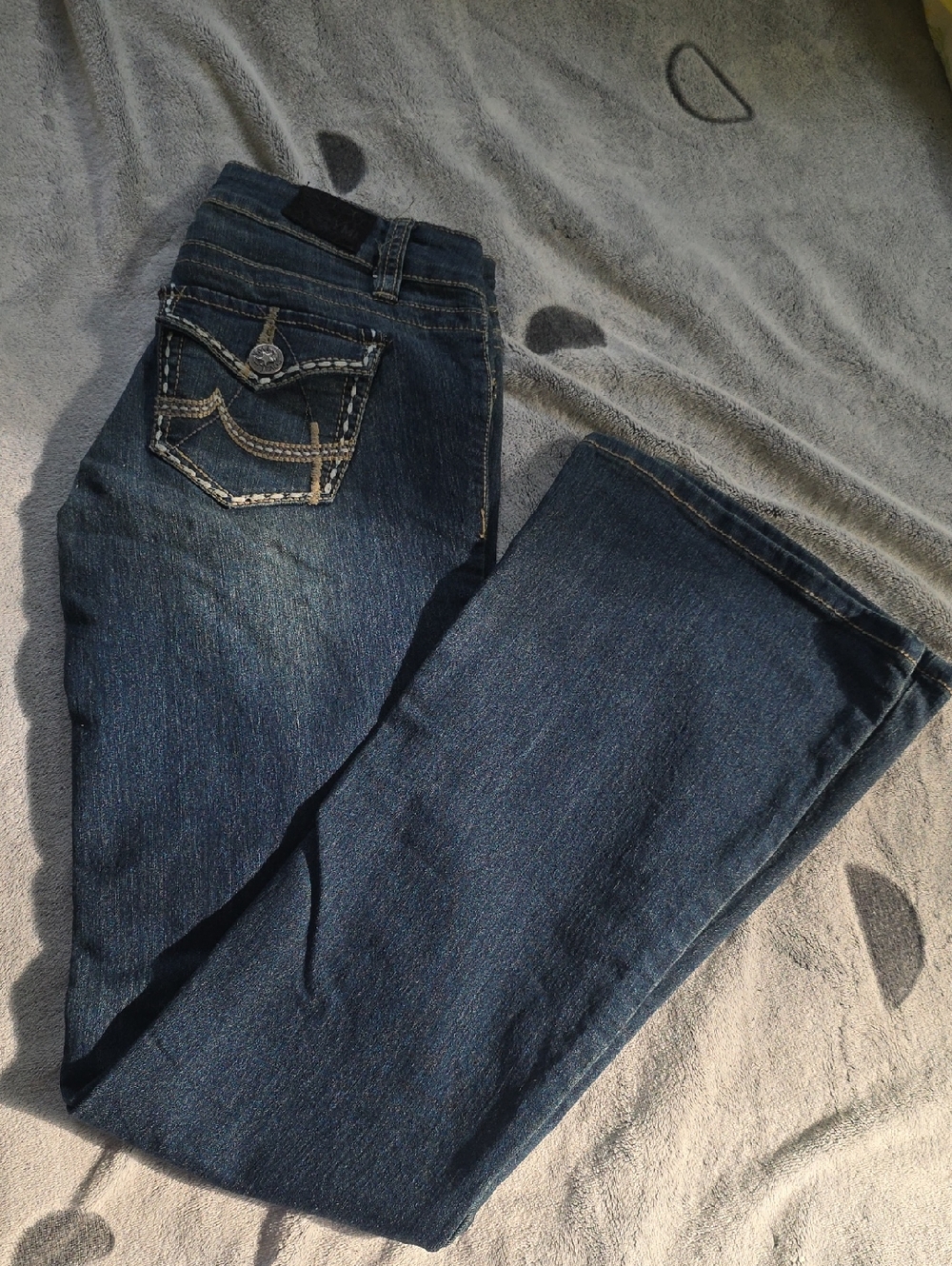 YMI Dark Blue Bootcut Jeans with Embroidered Pocket
